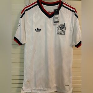 Adidas Men's White and Black Mexico Jersey